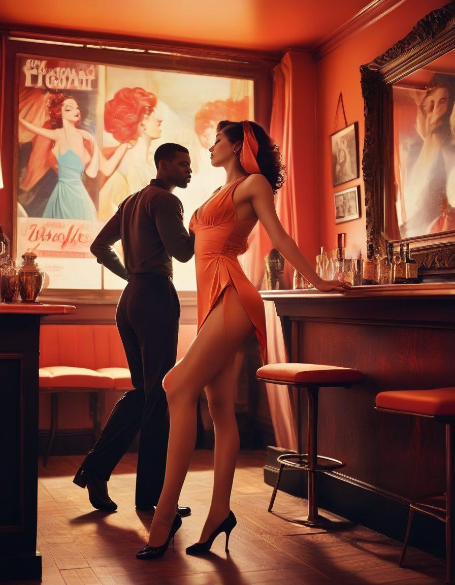 A captivating collage depicting various aspects of adult entertainment trends, featuring elegant silhouettes intertwined in dance, soft lighting casting warm hues, hints of vintage posters in the background, and modern digital elements like streaming icons. The composition should evoke a sense of allure and sophistication while remaining tasteful. vibrant colors. super-realistic. shallow depth of field.
